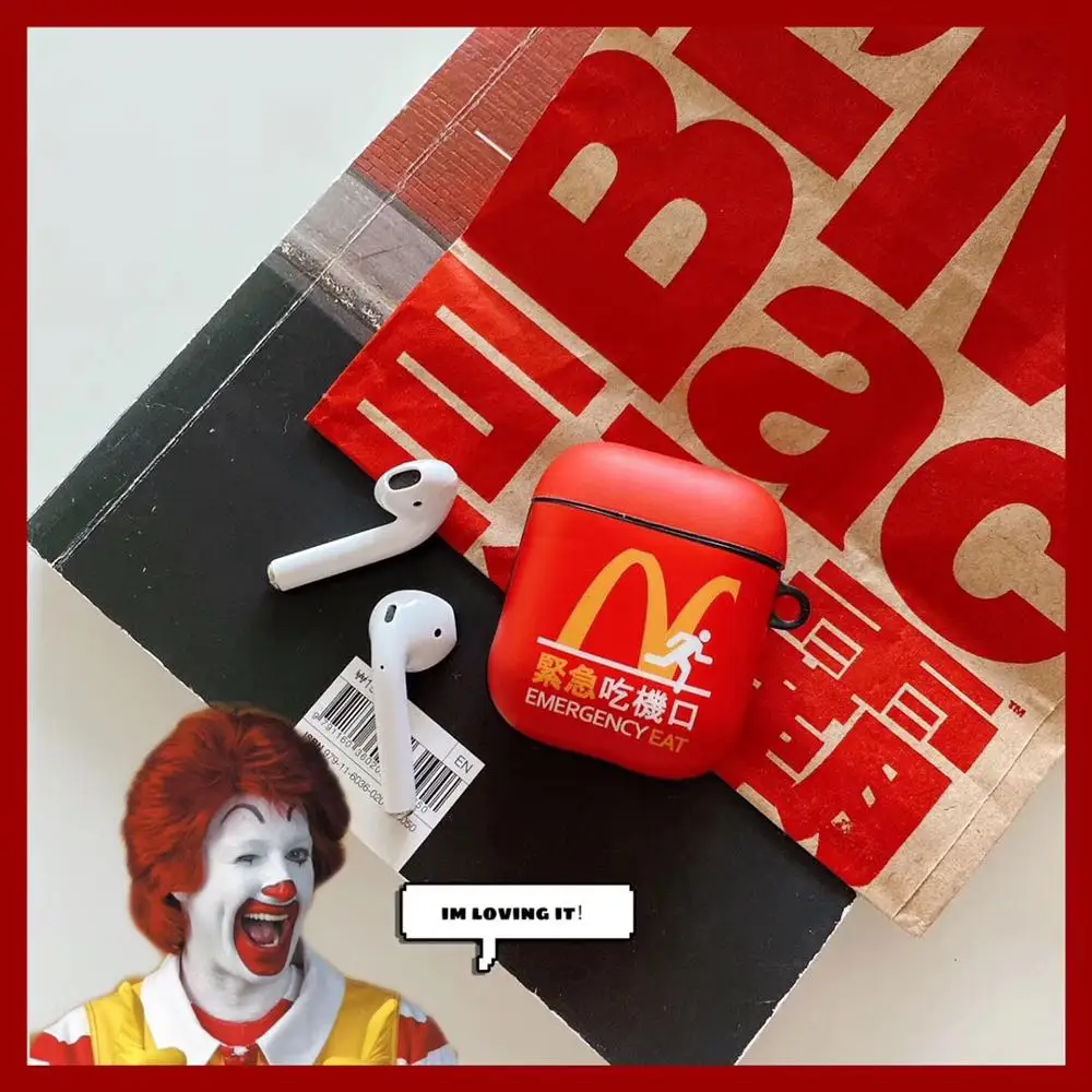 Чехол для airpods, забавный упаковочный мешок mcdonald's, Модный мягкий чехол для Apple, новинка Airpods 1/2, чехол, беспроводной Bluetooth, чехол для наушников