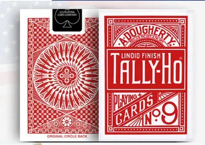 round red 1 колода Tally-Ho игральные карты Волшебные трюки колоды карточная колода - Цвет: round red