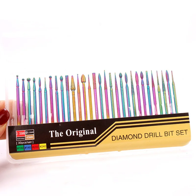 

10/30Pcs Nail Drill Bits Ceramic Head Nail Cuticle Polishing Manicure Art Tools