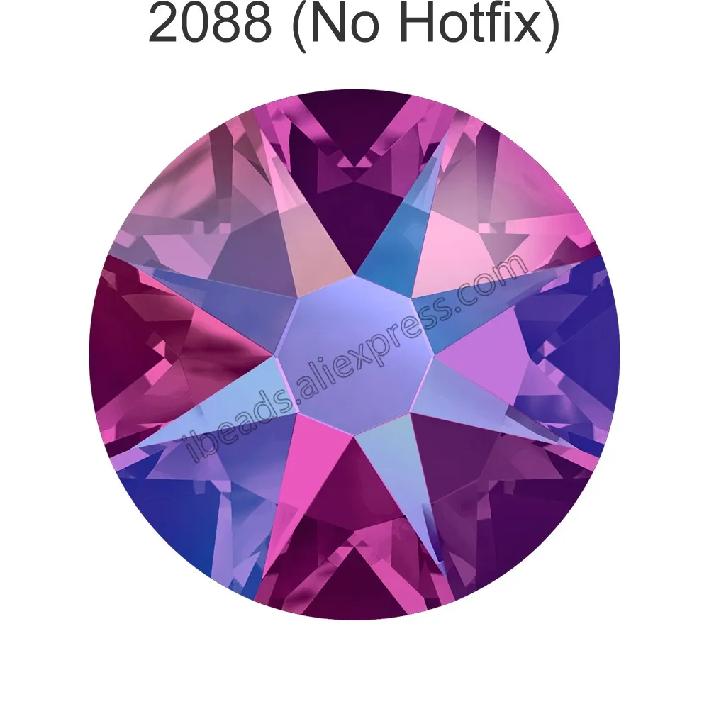 Fuchsia 502 SHIM F 24 шт.) Оригинальные кристаллы Swarovski 2058 XILION 2088 XIRIUS Rose без горячей фиксации стразы с плоской задней частью для украшения ногтей - Цвет: Fuchsia 502 SHIM F