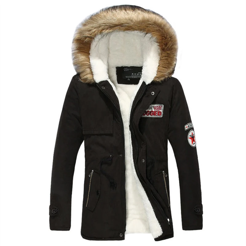 Мужская и женская теплая хлопковая куртка с капюшоном меховым