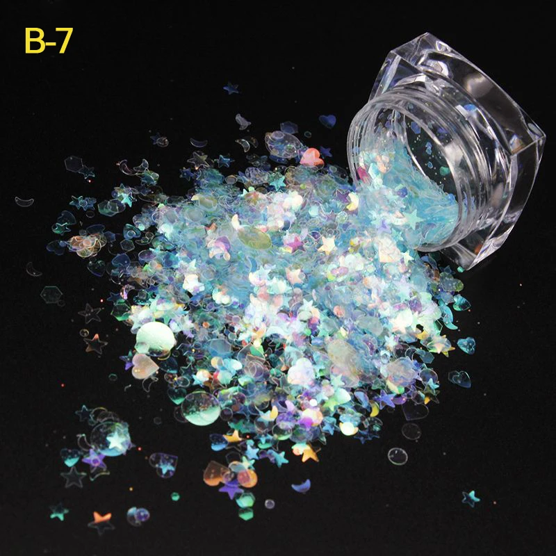 Голографические Блестки для дизайна ногтей голографические лазерные смешанные