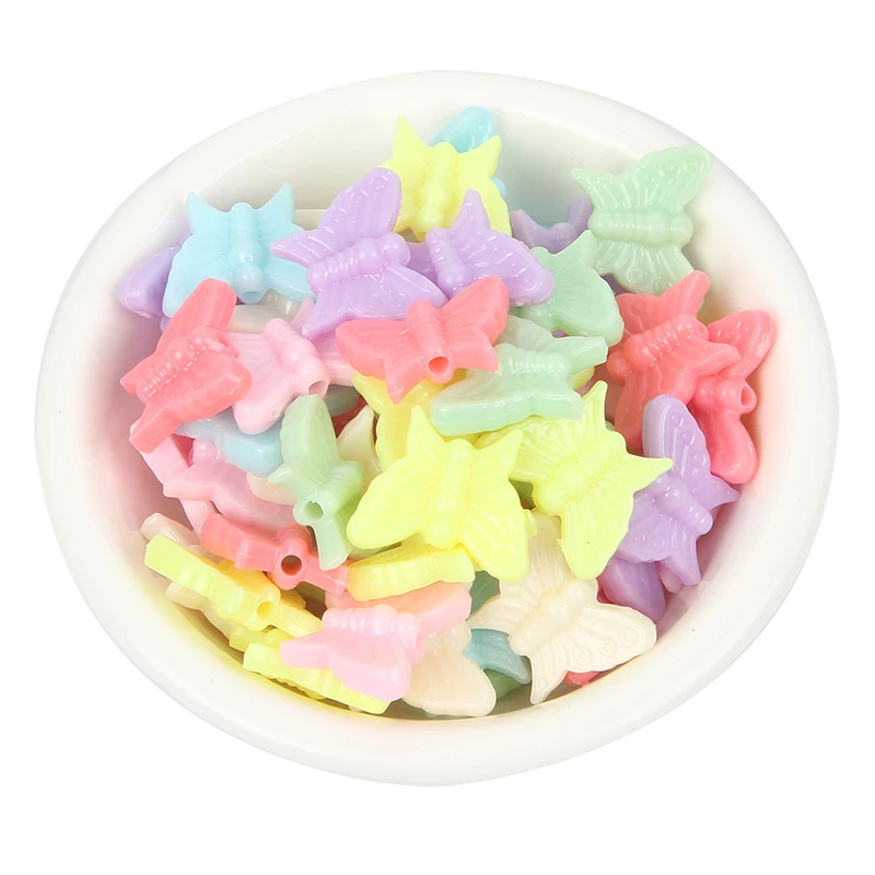 100 шт. акриловые бусины в виде бабочек 16 х13 мм | Украшения и аксессуары