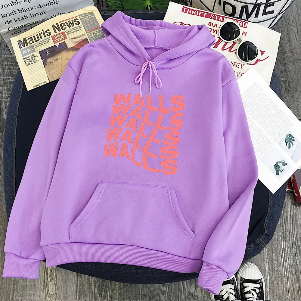 

Walls Sweatshirt Women Walls Repeat Design Lt Inspired Hoodie Gothic 2021 Harry Styles Graphic Hoodies Letter Korean Tops