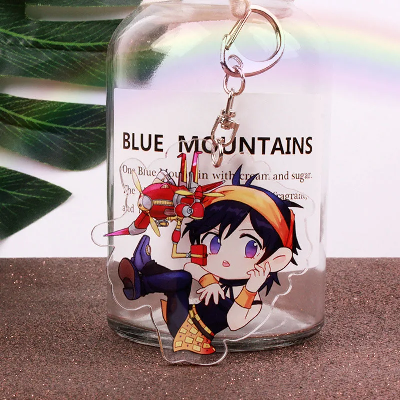 Anime Jojos Bizarre Adventure Keychain Cartoon Figure Acrylic Pendant Backpack Key Ring