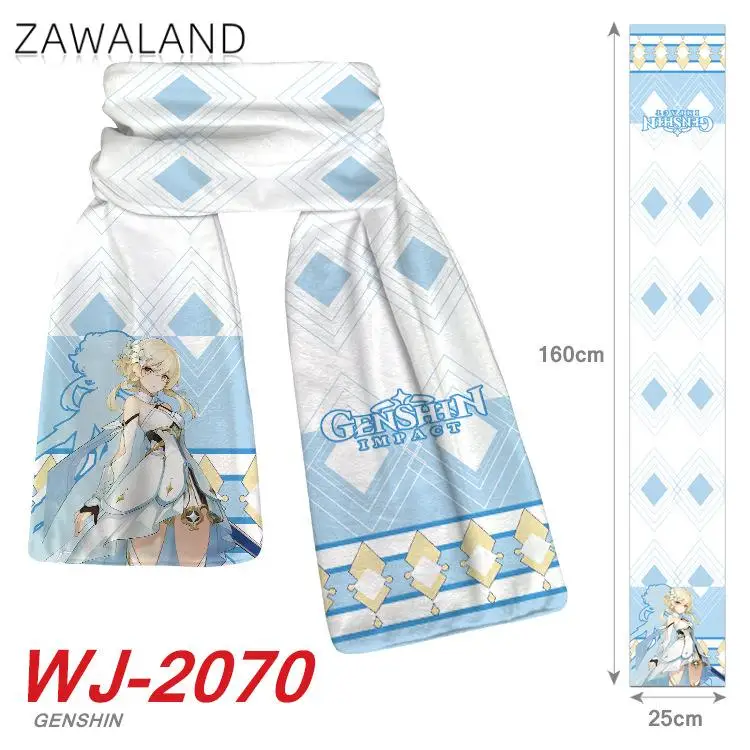 

Осенне-зимний теплый мягкий шарф для косплея Zawaland Anime Genshin Impact Lumine Aether, студенческий модный шарф, рождественский подарок, 160*25 см