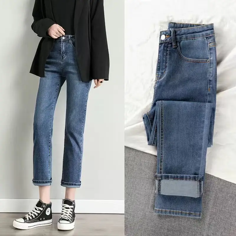 

Mom woman loose high waist jeans denim pants Full Length womens clothing street style green blue gray Vintage Harem