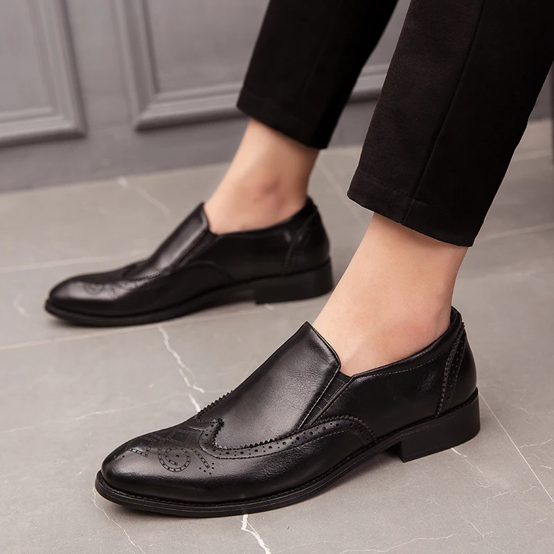 Мужские лоферы Мужская Дизайнерская модная обувь мужская повседневная с резным