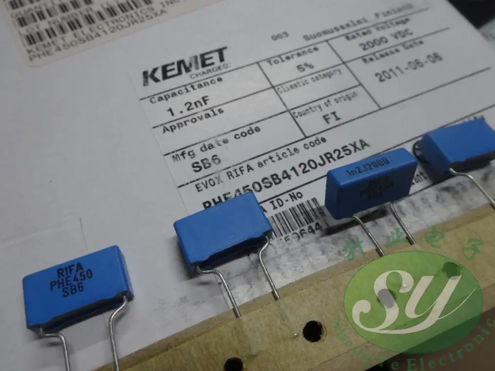 50 шт. KEMET RIFA PHE450 0 0012 ufмембранная Емкость/2000 в 1.2NF 1200pf 1 n 122 бесплатная