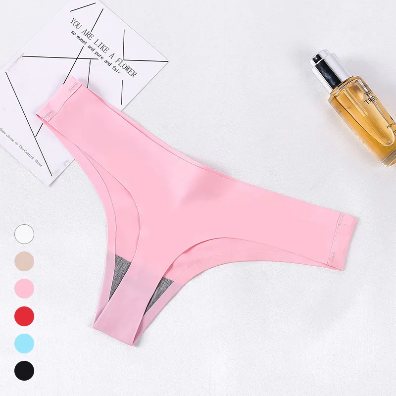 Хит продаж шелковые сексуальные женские стринги бесшовные трусики женское