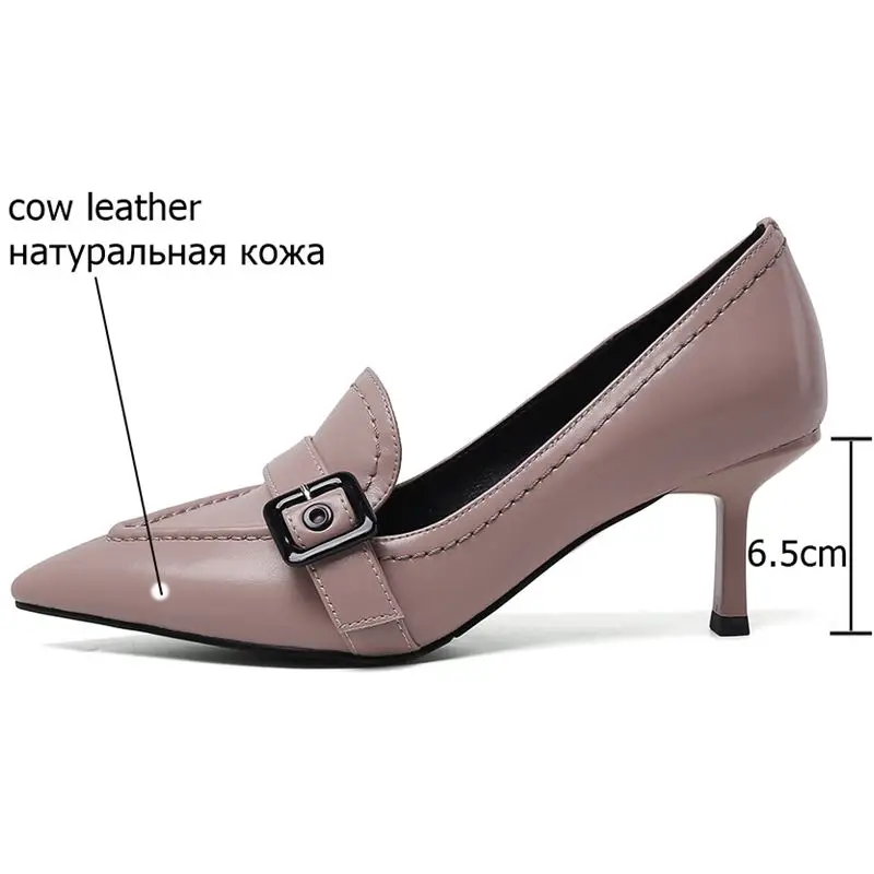 

ALLBITEFO genuine leather pointed toe high heels women shoes high quality fashion office women high heel shoes women heels