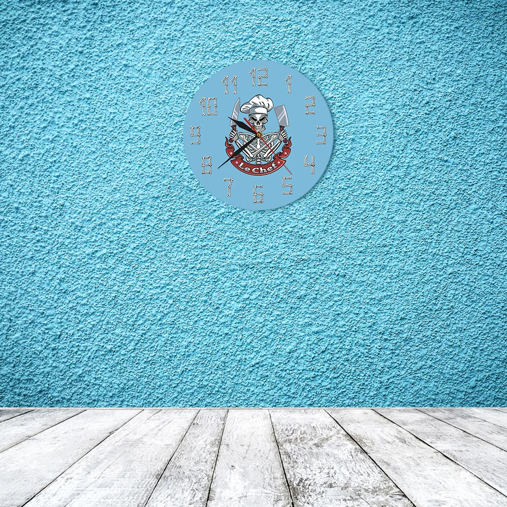 Настенные часы Le chef с изображением черепа кухонные современные дизайнерские