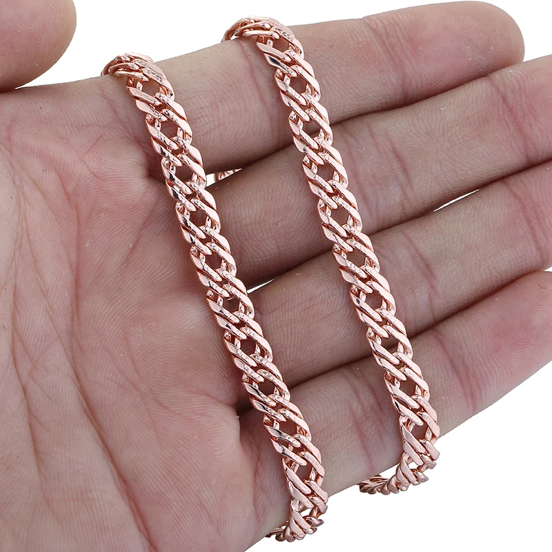 Ожерелье из розового золота шириной 6 5 мм для мужчин и женщин покрытое панцирной