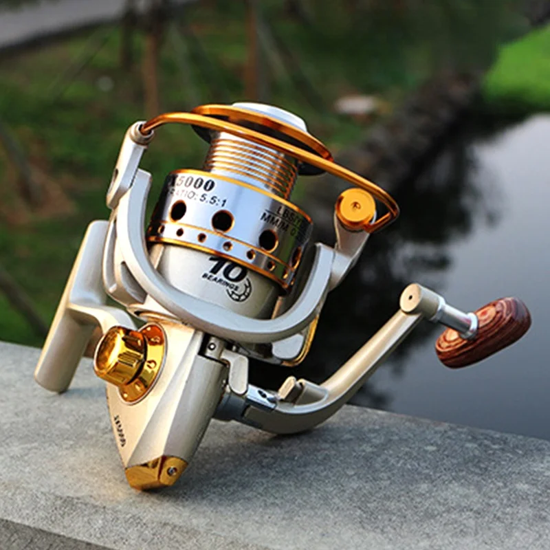 

New Metal Spinning Fishing Reel 10BB 5.5:1 Fishing tackle Pesca Carrete Spinnning Reel Feeder Carp Fishing Wheel 1000-7000 JX
