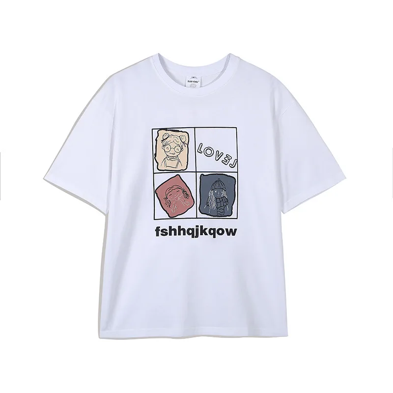 

T-shirt Men's Ins European and American Fashion Brand round Neck Half Sleeve Boyfriend Harajuku Style Trendy Half Sleeve T-shirt