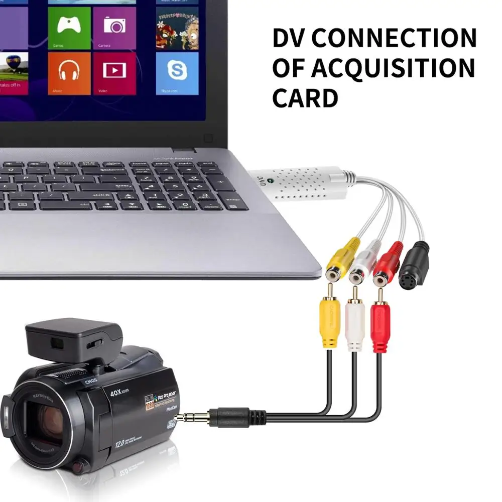 USB2.0 видео ТВ тюнер DVD Аудио Захват карта конвертера Адаптер для Win7/8 адаптер с