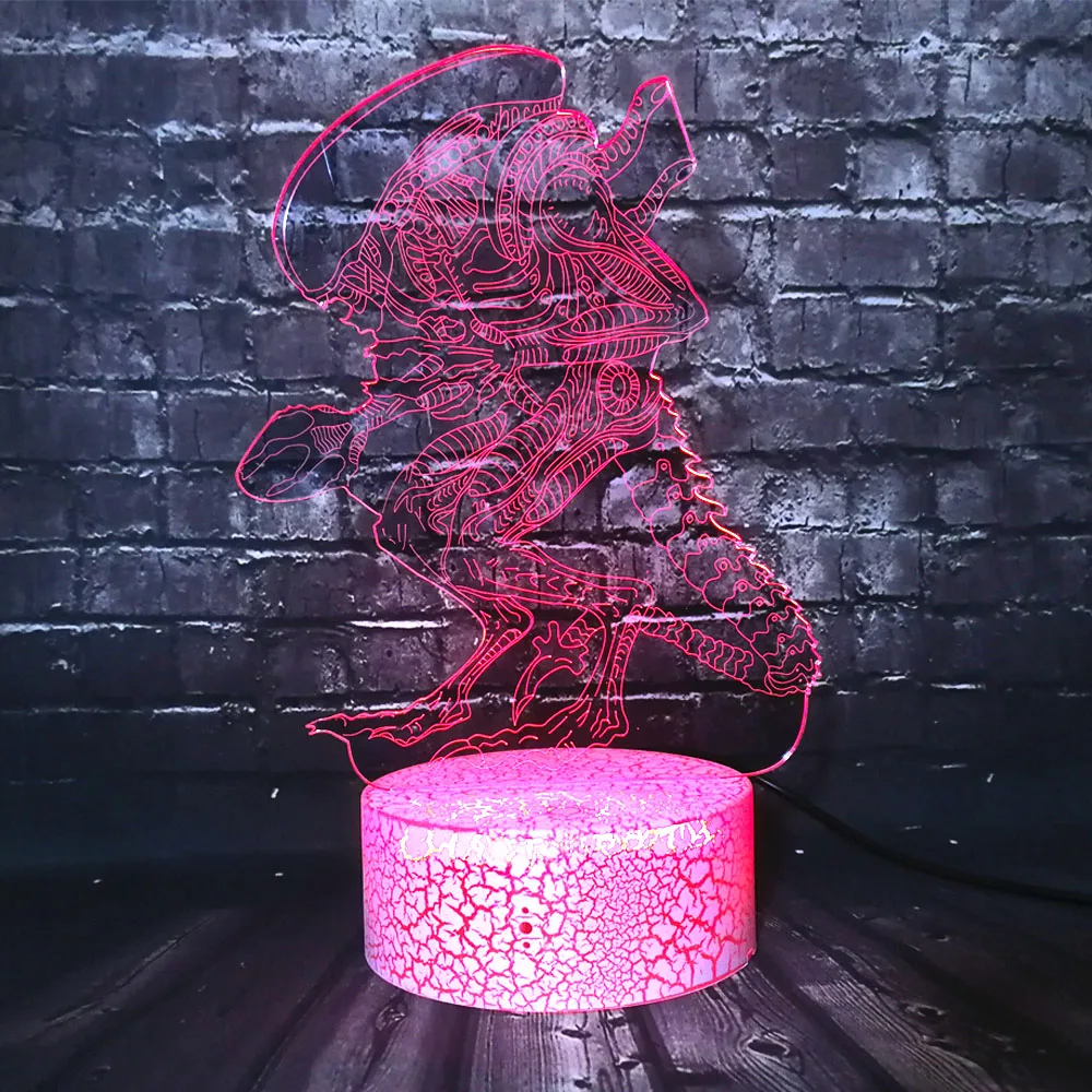 Пришелец марсианин лампа 3D оптический СВЕТОДИОДНЫЙ Ночник светильник для декора