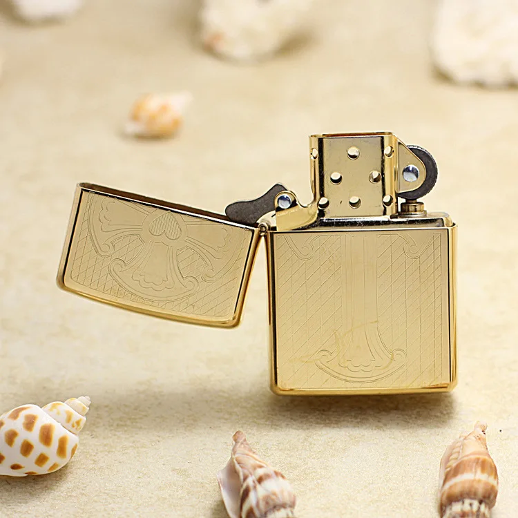 Оригинальная зажигалка Zippo медная ветрозащитная с крестом для сигарет