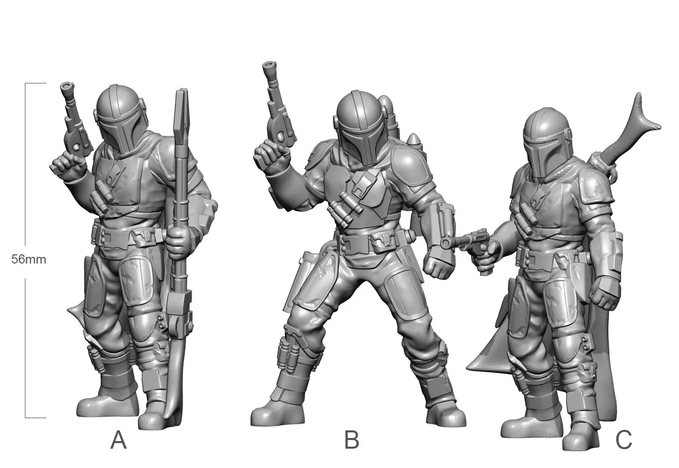

1//32 56mm Resin Model Mandalorian Soldier 3D Printing Figure Unpaint No Color RW-048