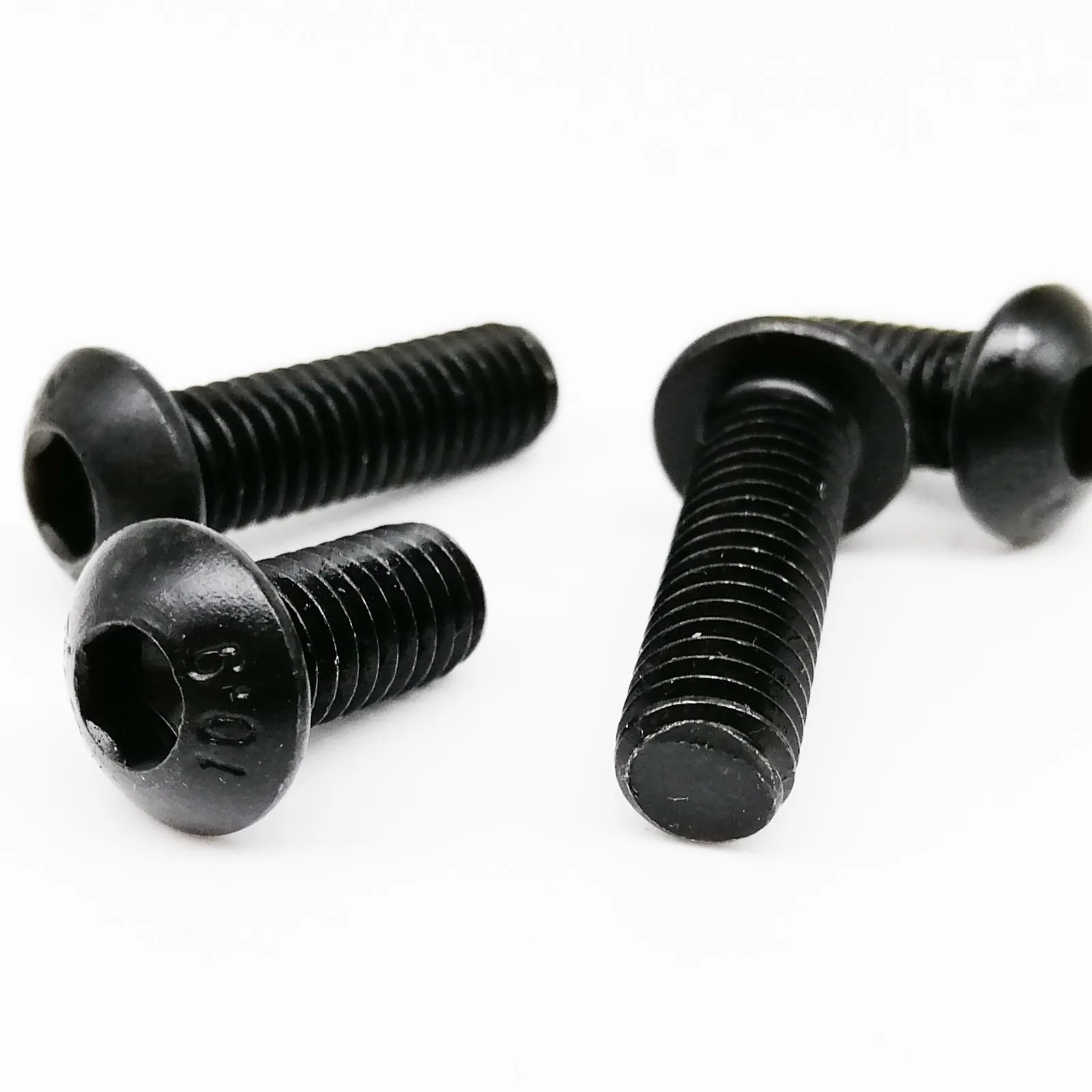 5/10/25/50x ISO7380 M1.6 M2 M2.5 M3 M4 M5 M6 M8 Black Grade 10.9 Steel Hex Hexagon Socket Button Round Head Screw Bolt L= 3-80mm |