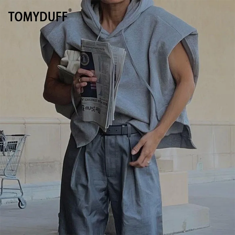 

Модная женская одежда TOMYDUFF, Новинка осени 2021, однотонная толстовка с наполнителем и рукавами-фонариками, Повседневная Толстовка на шнуровк...