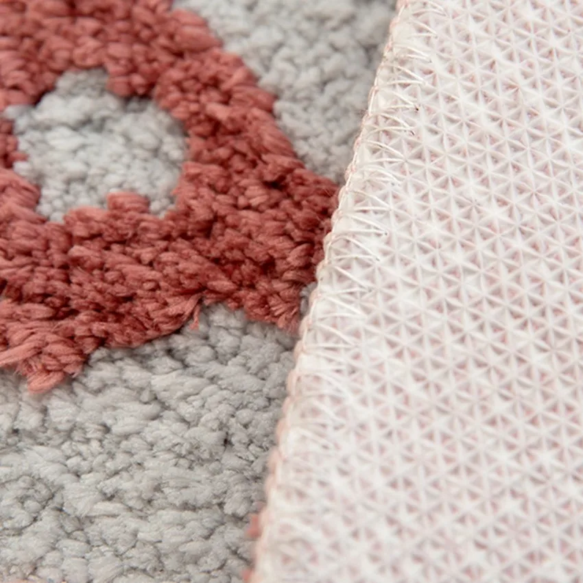 round shaped 3d pattern 2cm thickness polyester floor mat in pink color big size nordic style living room decoration area rug free global shipping