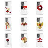 indonesian flag phone case for huawei p40 p30 p20 mate honor 10i 30 20 i 10 40 8x 9x pro lite transparent cover