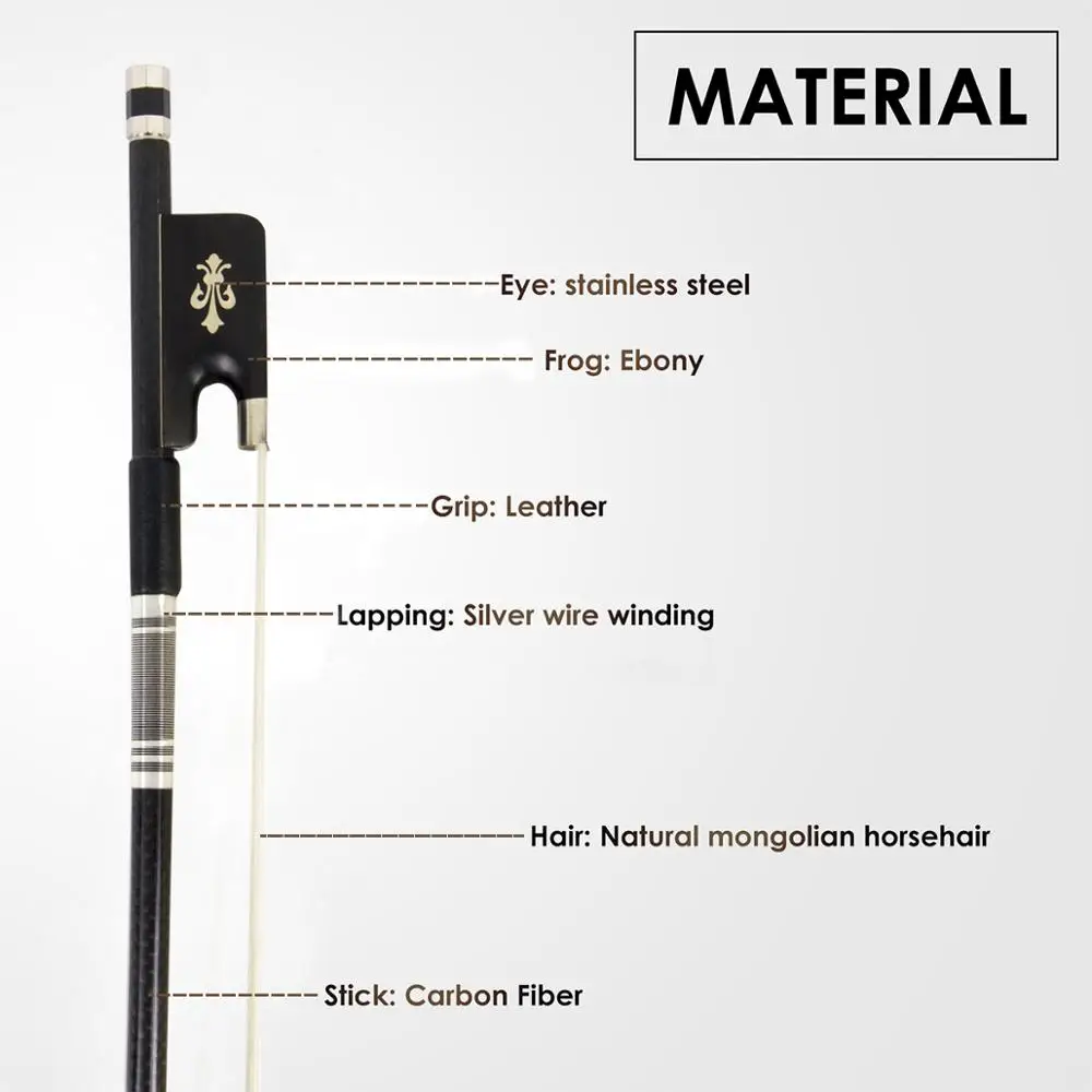 Профессиональное светильник углеродное волокно 4/4 Виолончель Лук медные детали