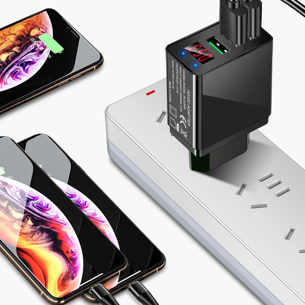 Cewaal 3 порта USB зарядное устройство EU US Plug Светодиодный дисплей 3.1A Быстрая зарядка смарт-зарядное устройство для мобильного телефона для iphone samsung Xiaomi Tablet