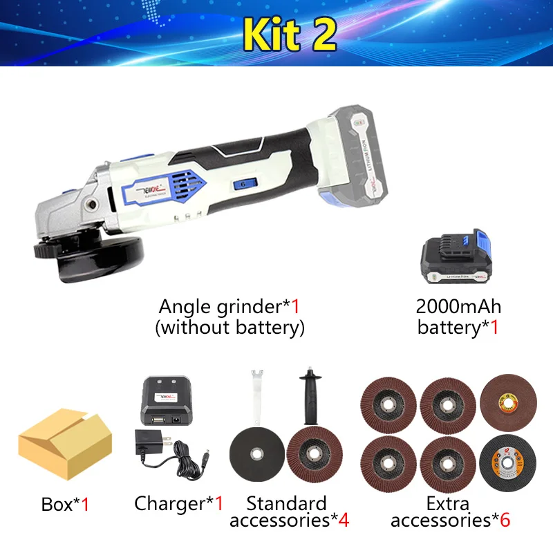 kit 2 12V NEWONE угловая шлифовальная машина идеально подходит для DIY светильник для шлифования или резки с системой быстрой смены, включая одну батарею - Цвет: kit 2