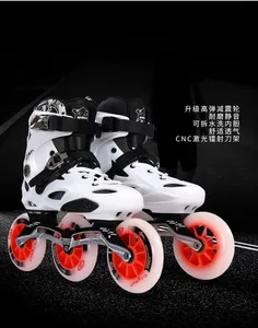 Adult men's and women's inline skates Roller skates Adult professional racing shoes Speed skating shoes big three rounds（1 Pair）