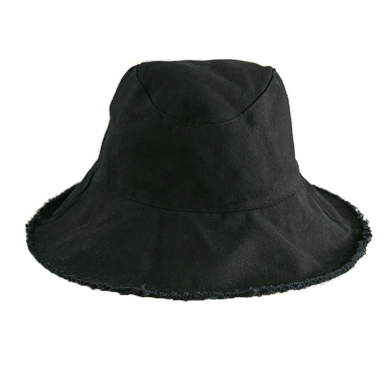 Панама джинсовая женская складная пляжная шляпа хлопок выбеленная для рыбалки