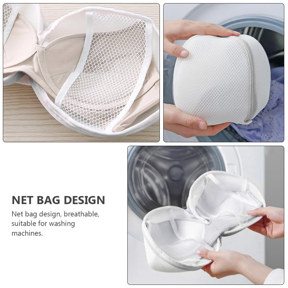 

1 Pc Mesh Laundry Bag Anti-deformation Underwear Spherical Wash Bag (White)