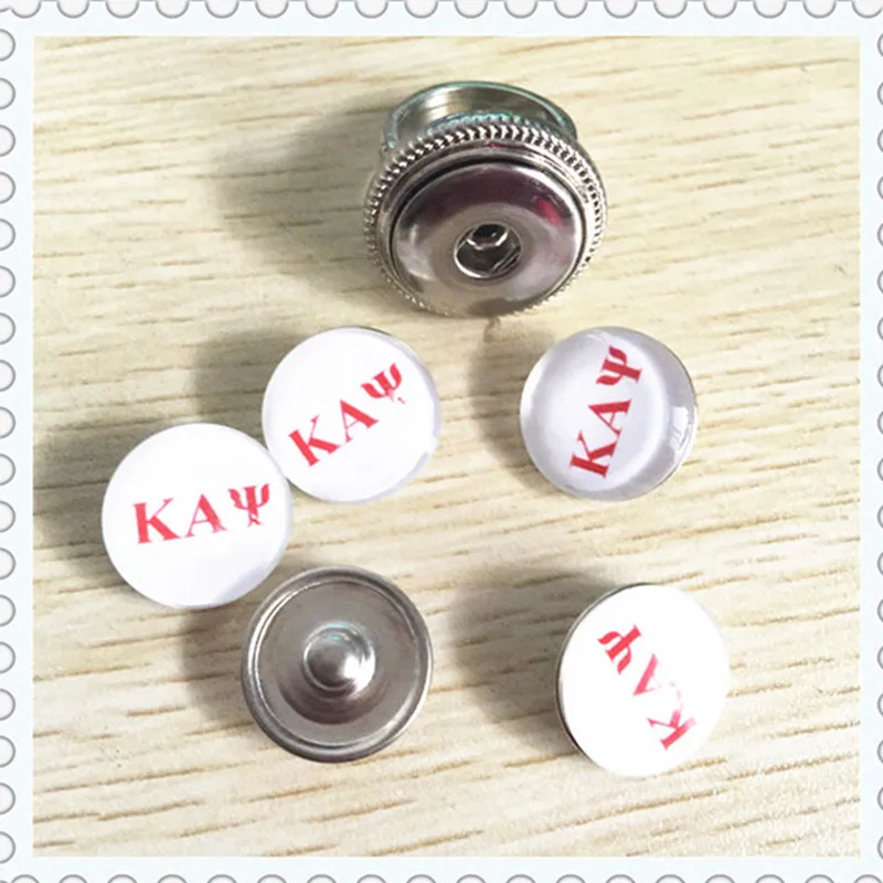 Новые K ALPHA PSI кнопки сплава 18 мм KAP красный и белый оснастки для девочек DIY Шарм