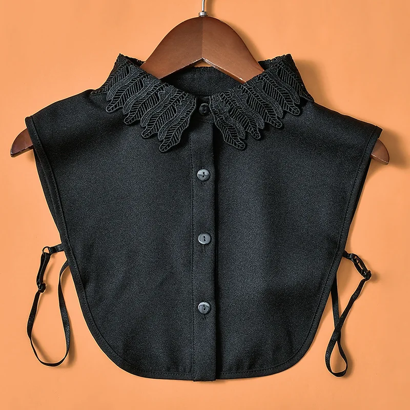 

New leaf cartoon art style Women Detachable Lace Fake Shirt Ruffles Fake Collar Shoulder Fashion False Sweet Blouse Collar Tops