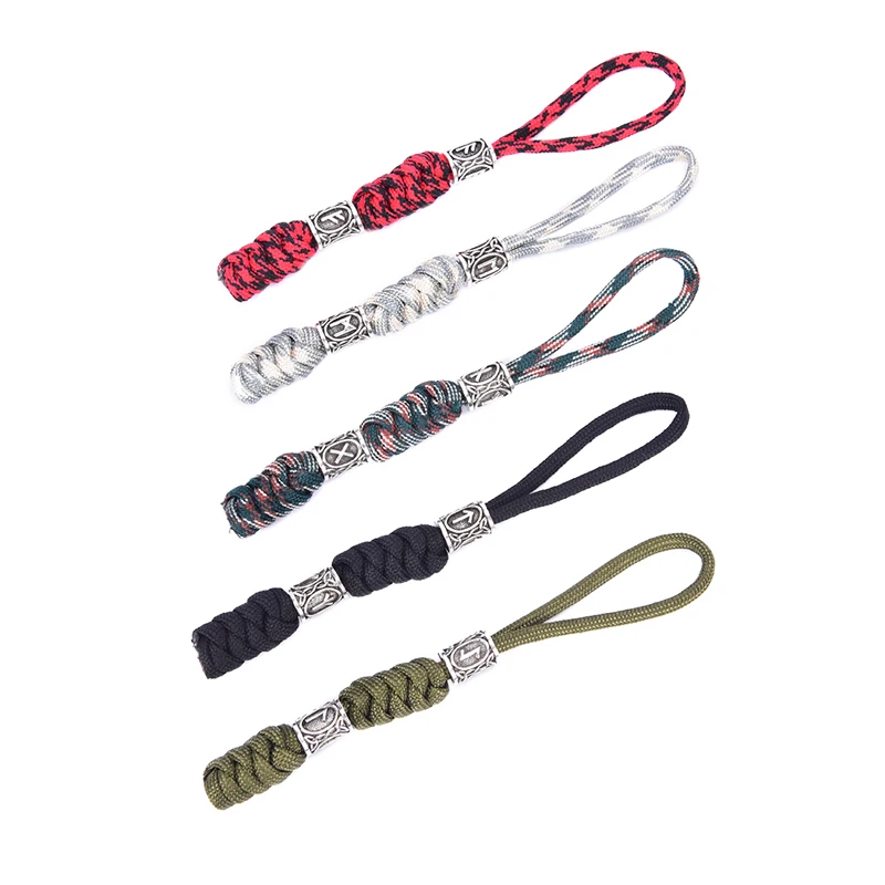 

Аксессуары для ключей с бусинами рунины, набор для улицы, брелок с парашютным шнуром