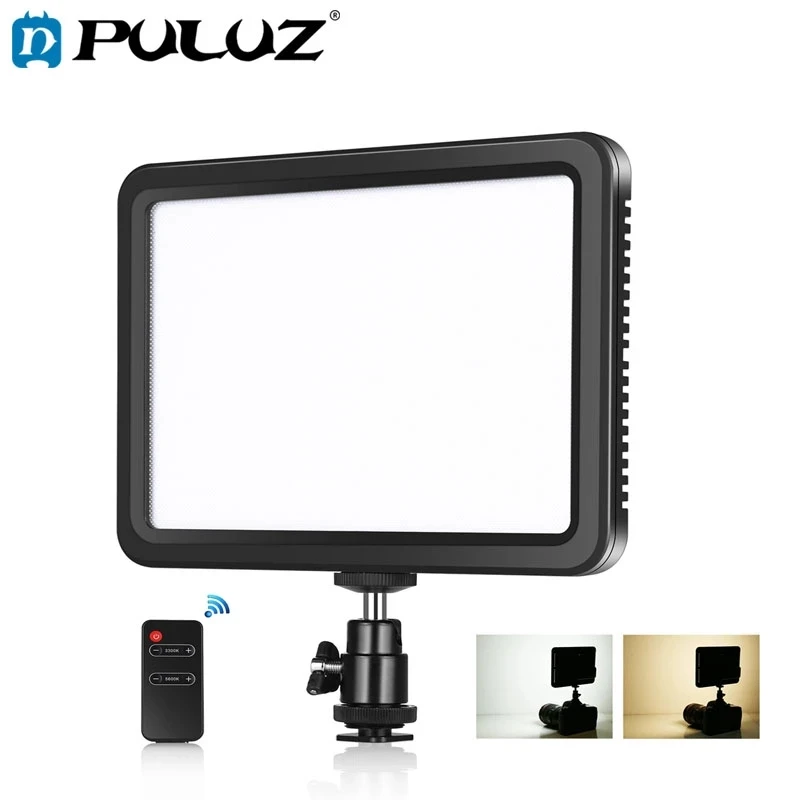 

Двухцветный Диммируемый студисветильник светодиодный светильник PULUZ 116 LED s 12 Вт 3300-5600K для видеосъемки YouTube, подсветки и пульта дистанционно...