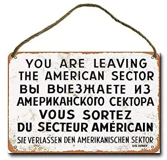 

Metal Sign 8x12 Inch Checkpoint Charlie Berlin Wall Hanging Sign Decor