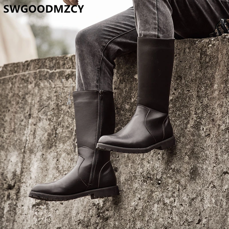 Ботинки мужские кожаные сапоги для верховой езды дизайнерская обувь роскошные