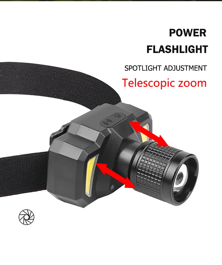 

With induction With USB 6 modes LED Headlamp Led Headlight LED lamp beads outdoor waterproof Zoomable Built-in battery