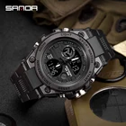 Часы наручные SANDA мужские в стиле милитари, Роскошные водонепроницаемые спортивные, с двойным дисплеем
