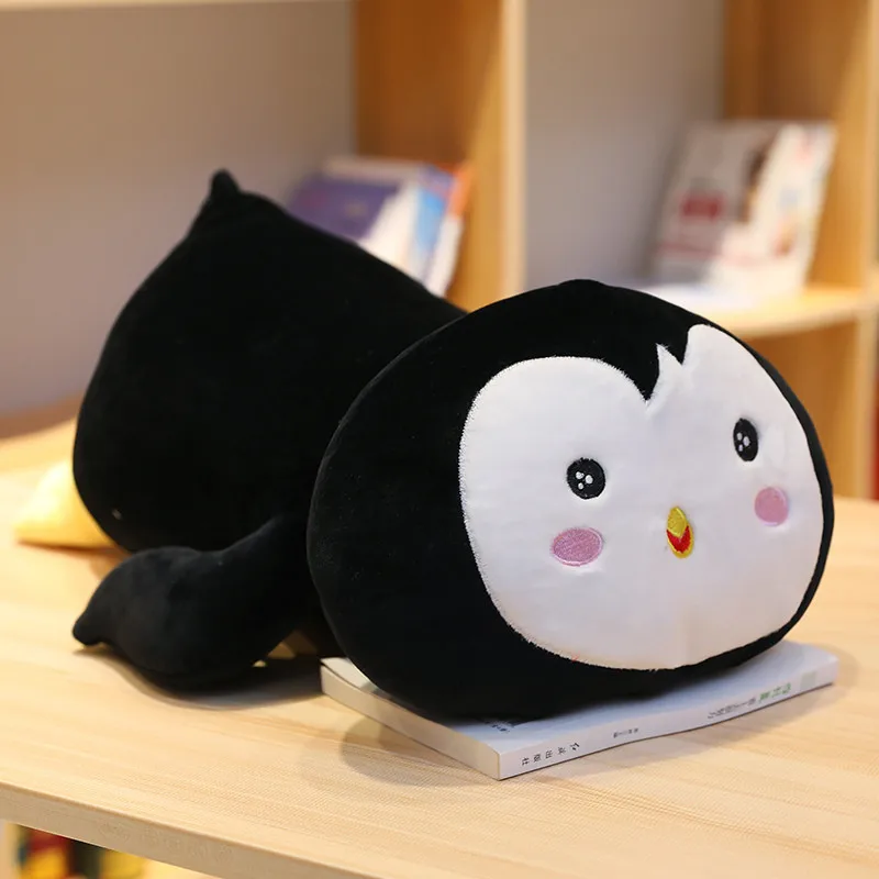 penguin Желтая утка Пикачу Спящая длинная подушка милая кукла девочка Плюшевая Игрушка Ленивый человек кровать на большой хаски кукла-Хомяк милый комфорт - Цвет: penguin