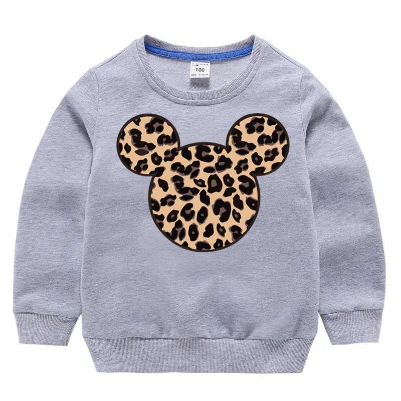 Детский хлопковый пуловер с принтом мыши для девочек и мальчиков осенняя одежда