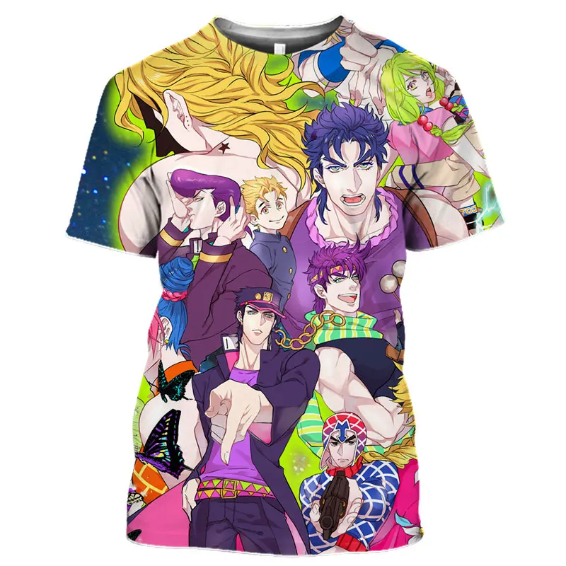 

SONSPEE JoJo Bizarre Adventure T Shirt Men Women Anime Clothes 3D Print Higashikata Josuke Short Sleeve Hip Hop Tops Pullover