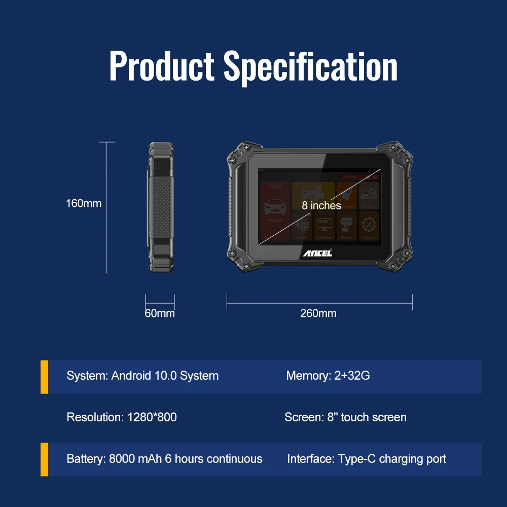 

ANCEL V6 ObdII Diagnostics Device ABS Airbag SAS Reset OBD Diagnostic Tool Full System Scanner Auto Mult-languege Free Update