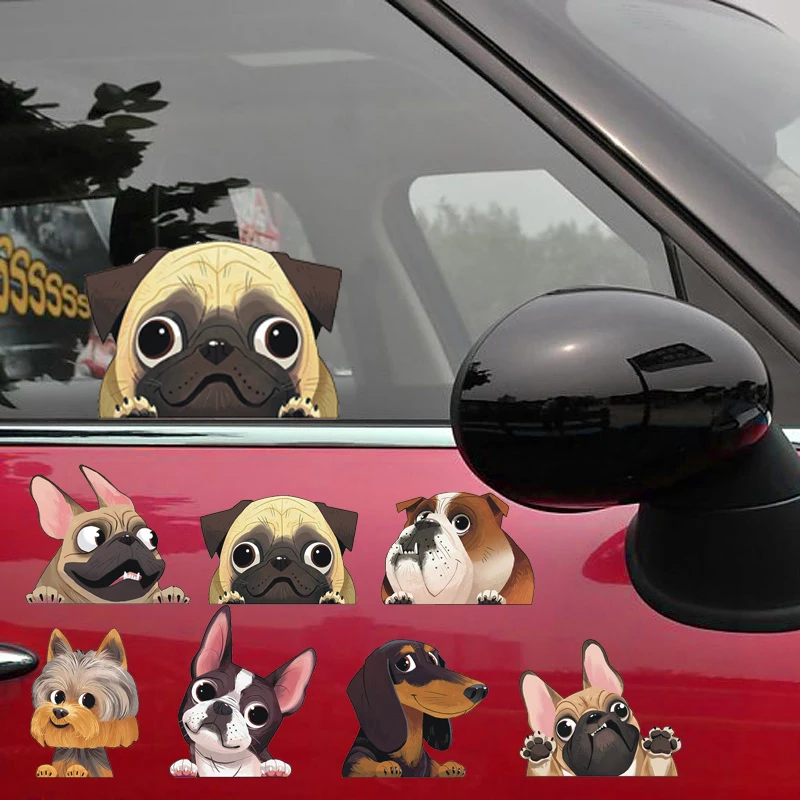 

Car Stickers Reflective Cute Dog Vinyl Decal Bulldog Shar Pei Starling Dog Lovely Styling Creative Stickers for Windshield