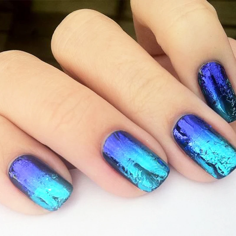 Синие Позолоченные бумажные листы с имитацией золотистого листа 8х8 5см для