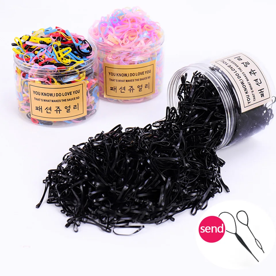 

1000PCS Lovely Baby Girls Disposable Colourful Ring Elastic Hair Bands Cute Children Rubber Bands Scrunchies Hair Accessories