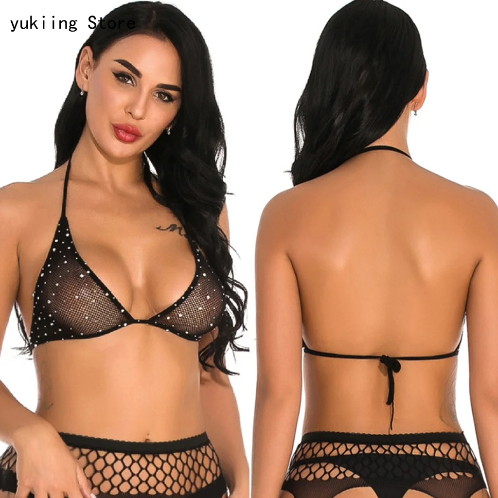 Новинка 2020 блестящее нижнее белье Алмазный бандаж бюстгальтер одежда для сна