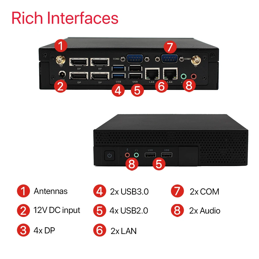 Online Mini PC Ryzen 5 V1605B Desktop Computer Windows 10, Gaming PC Dual DDR4 DP USB-C WiFi Bluetooth, 4K Nvme SSD Fanless Computer